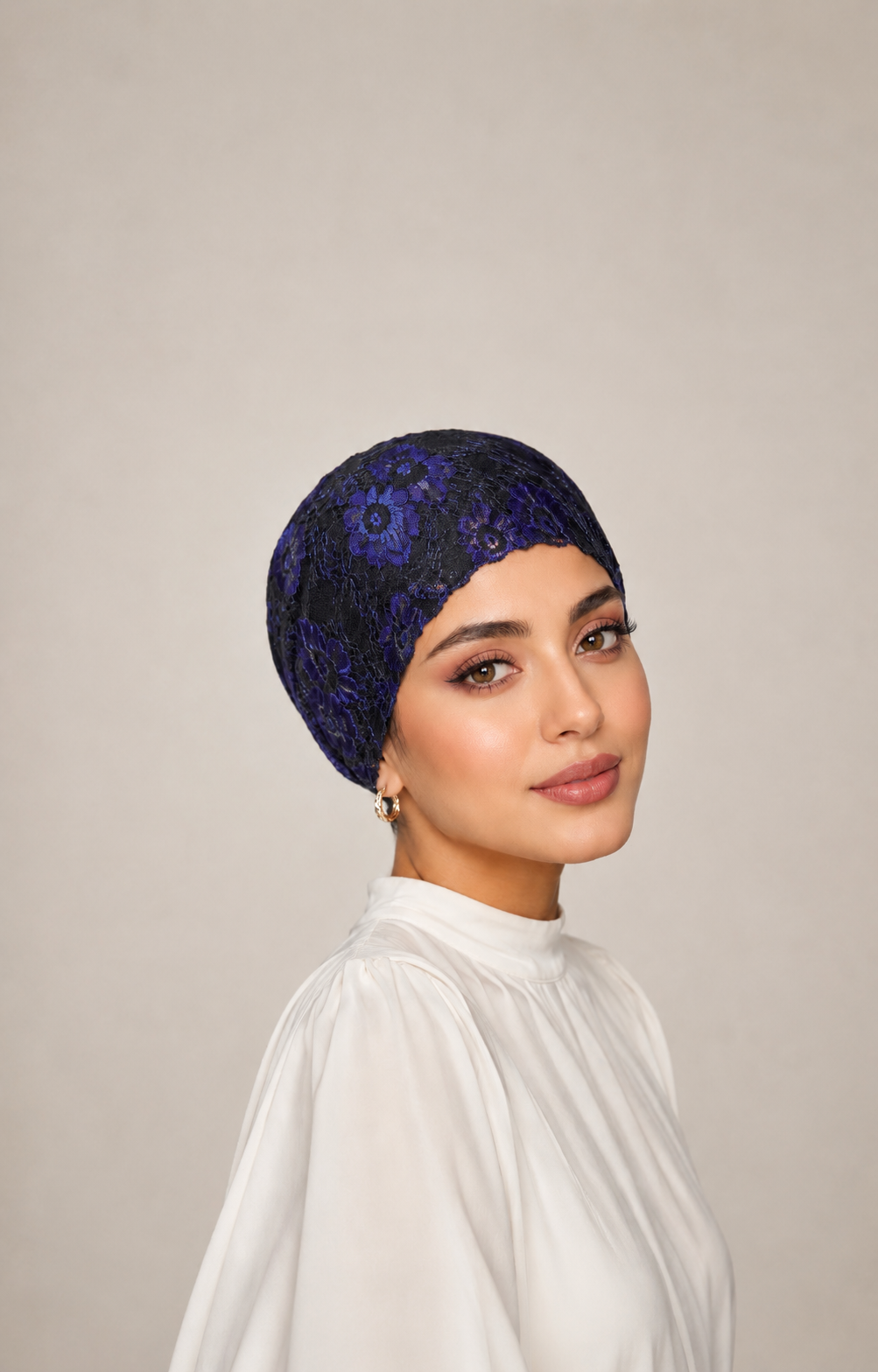 Net Tube Underscarf - Cobalt Blue