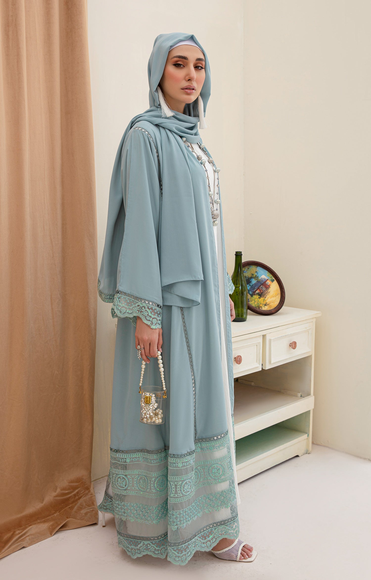 MAUZAN GLAZE FRONT OPEN ABAYA