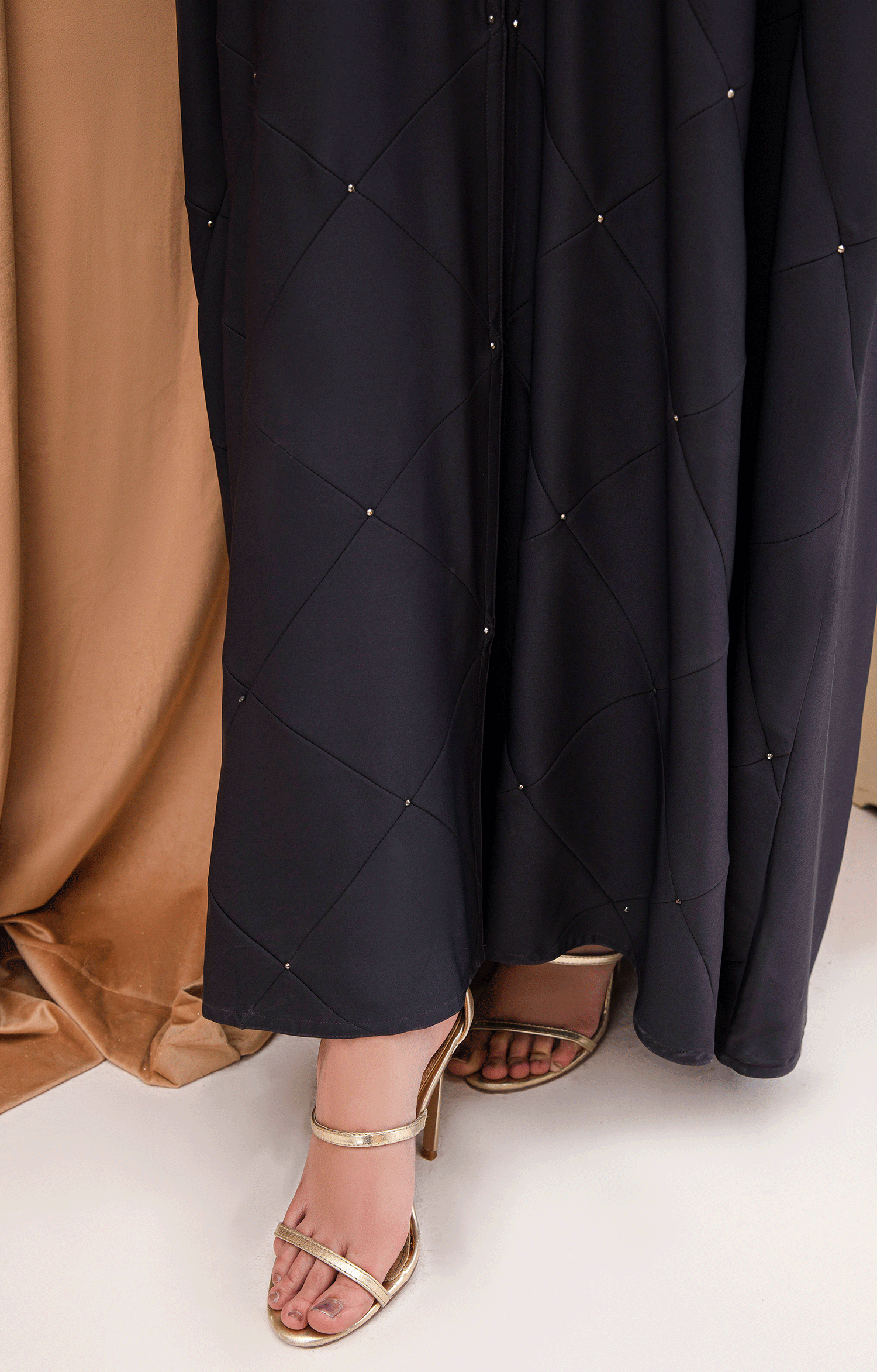 MISTY GREY FRONT OPEN ABAYA