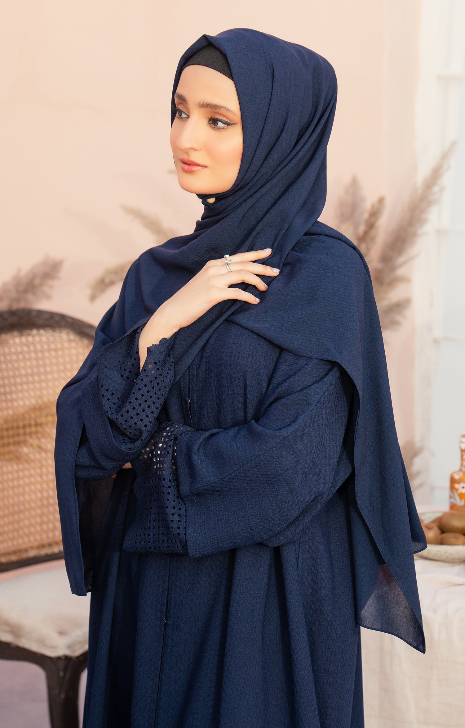 BLUE MUSE FRONT OPEN ABAYA