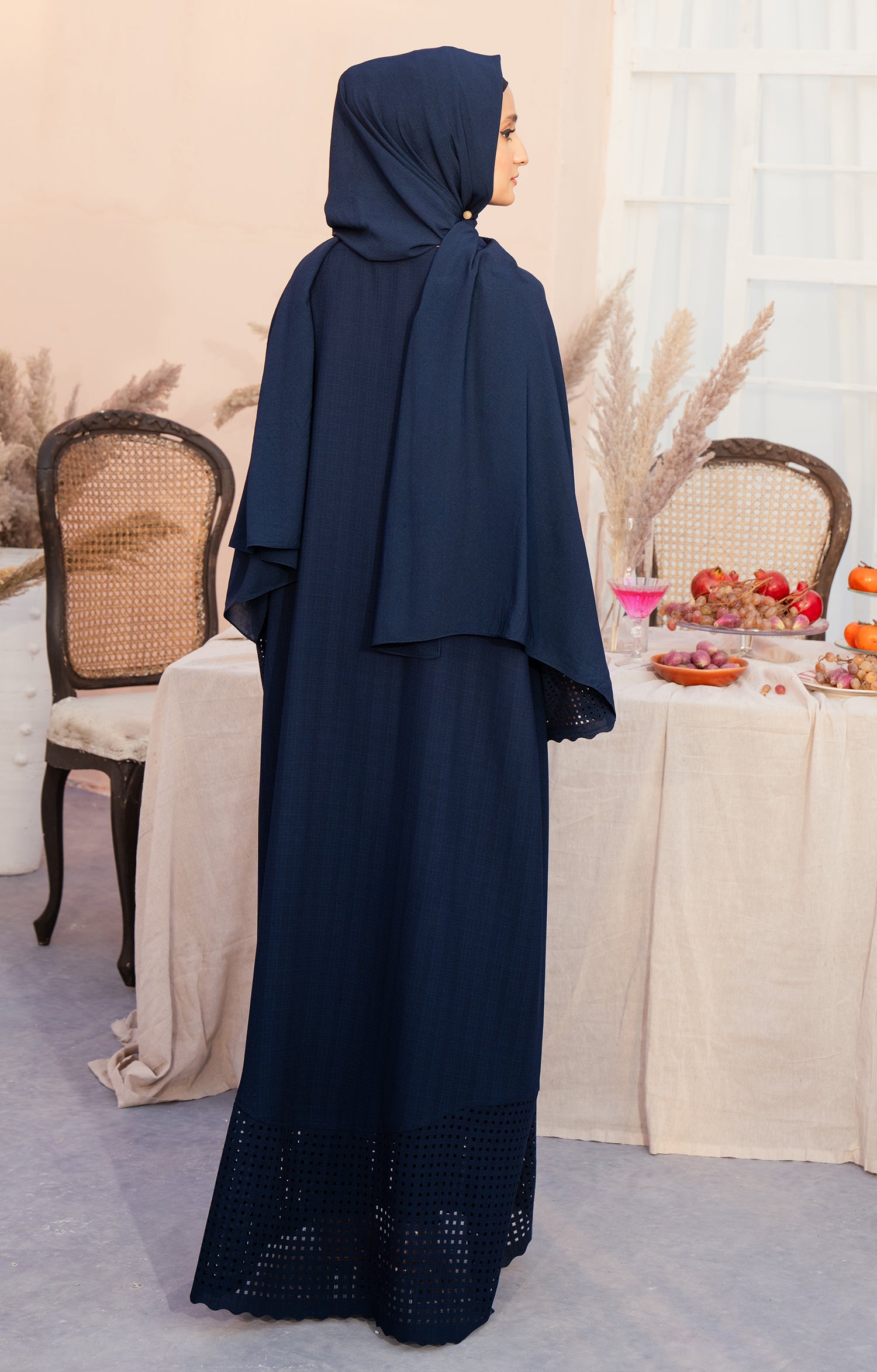 BLUE MUSE FRONT OPEN ABAYA