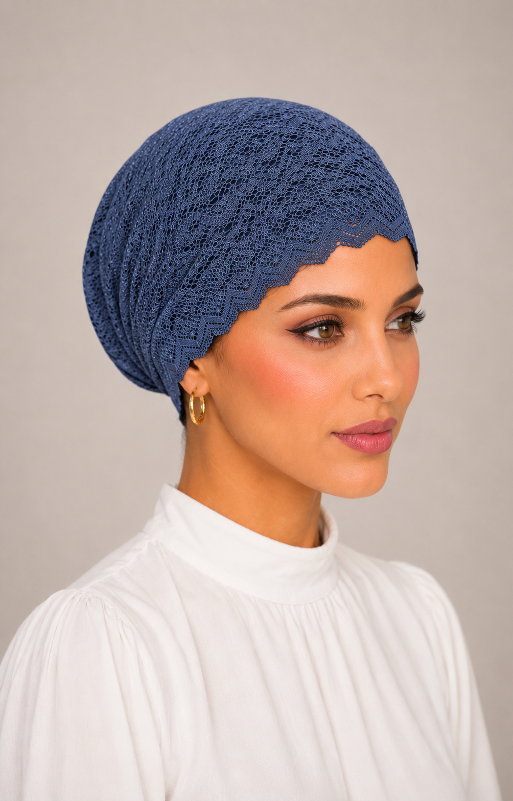Net Tube Underscarf - Night Blue
