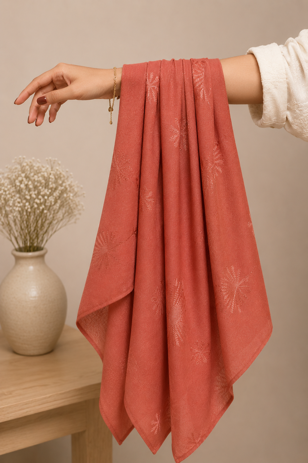 Premium Jersey Hijab - Coral Peach