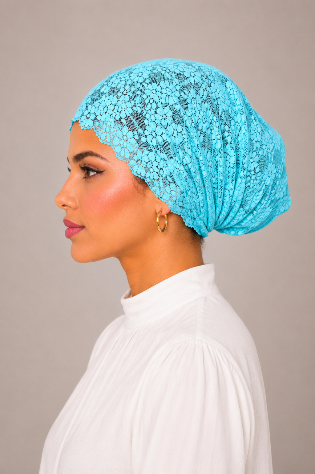 Net Tube Underscarf - Aqua