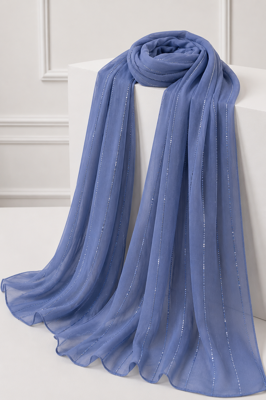 Georgette Indigo Scarf