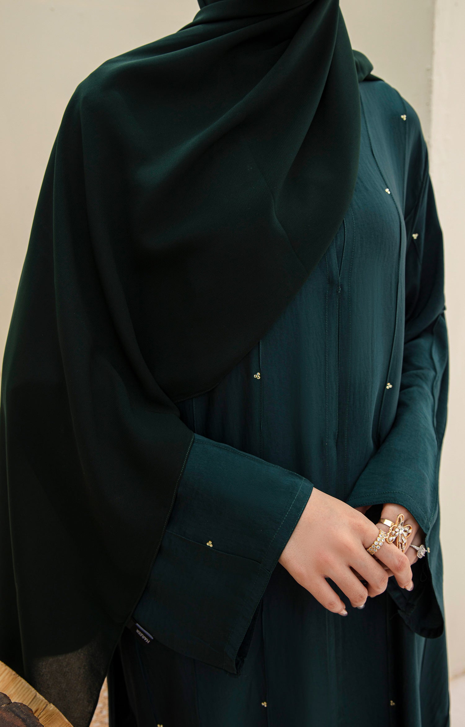 IVANA GREEEN FRONT OPEN ABAYA