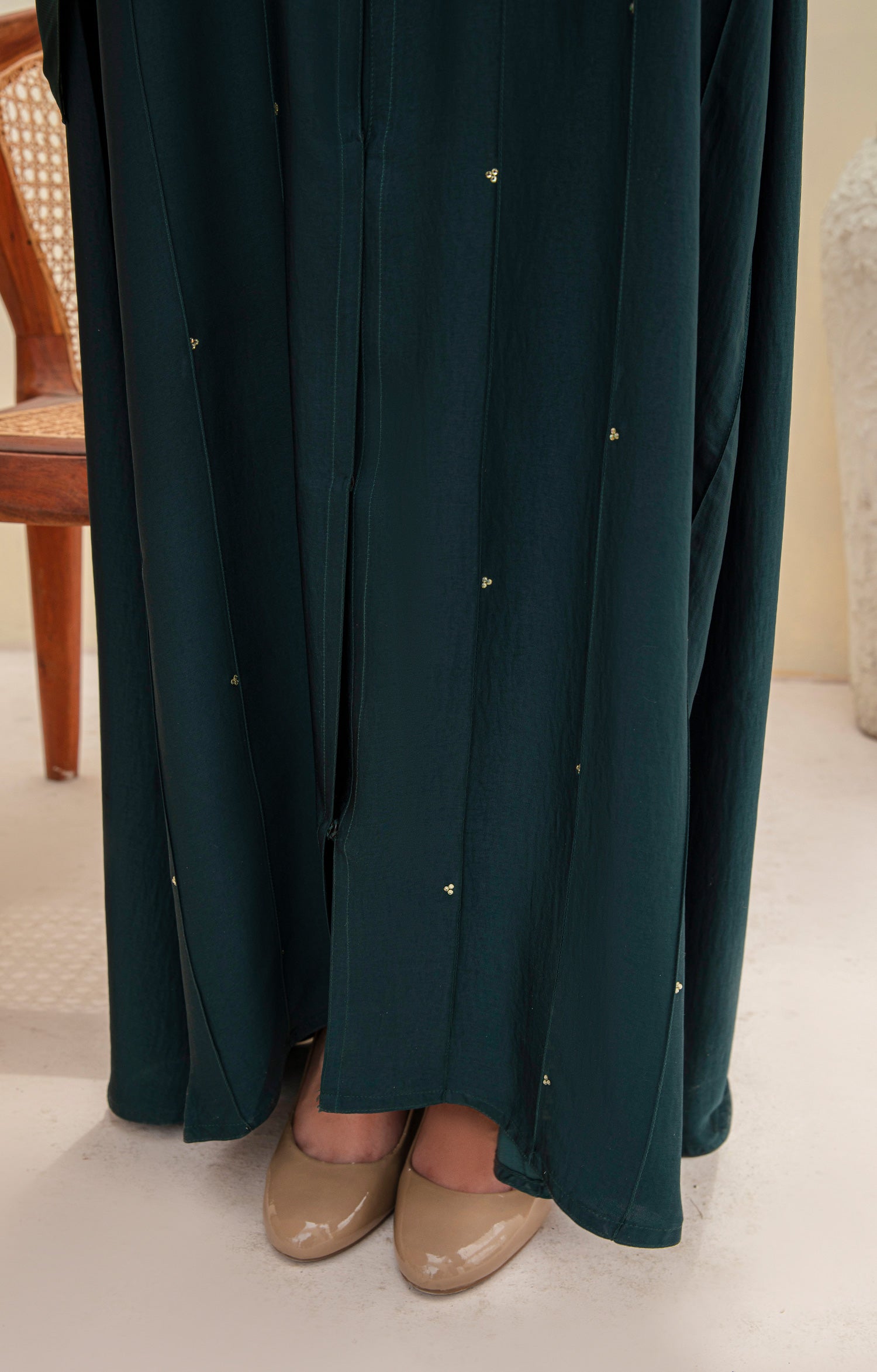 IVANA GREEEN FRONT OPEN ABAYA