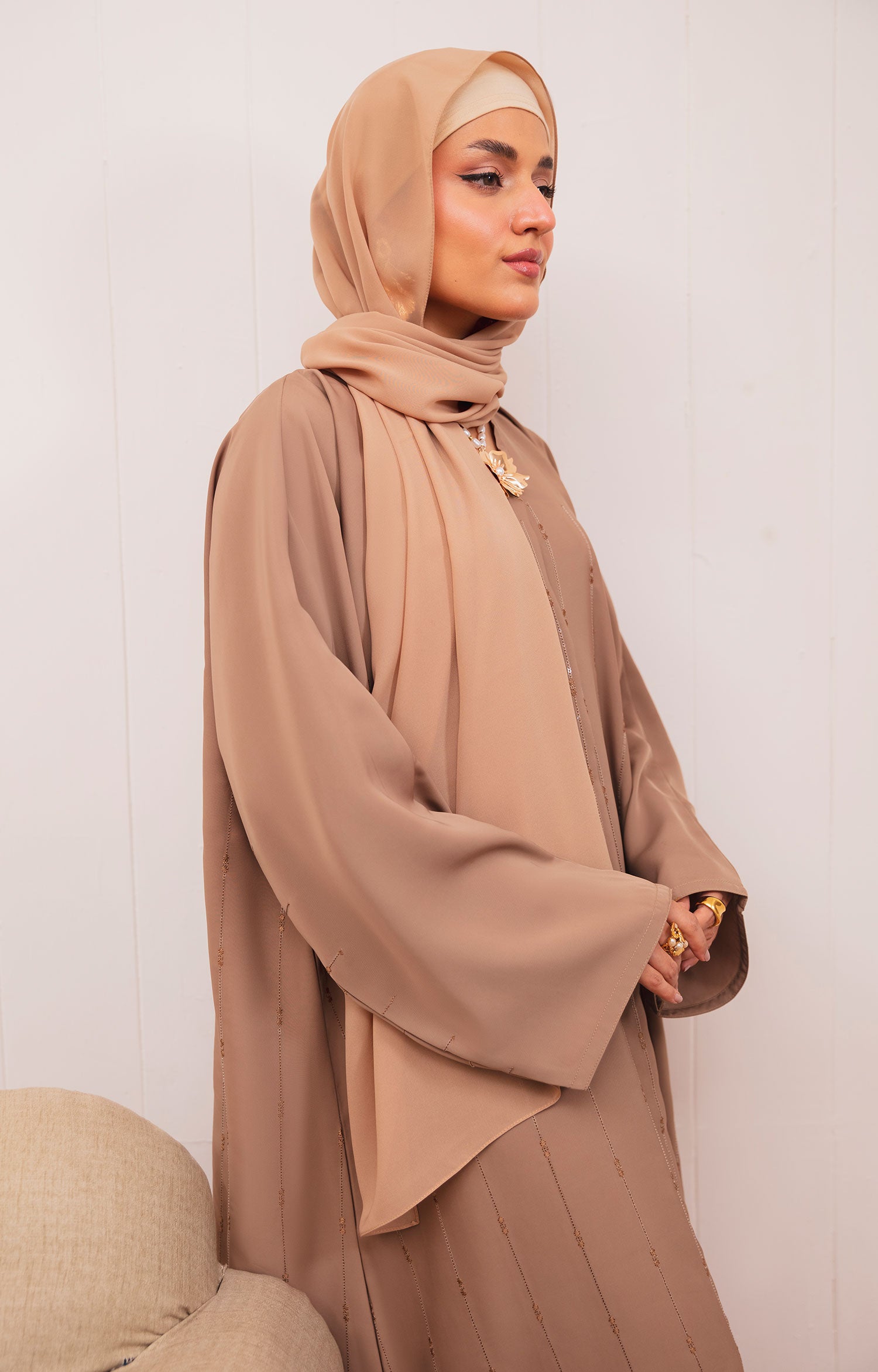 CELESTE PERLE FRONT OPEN ABAYA