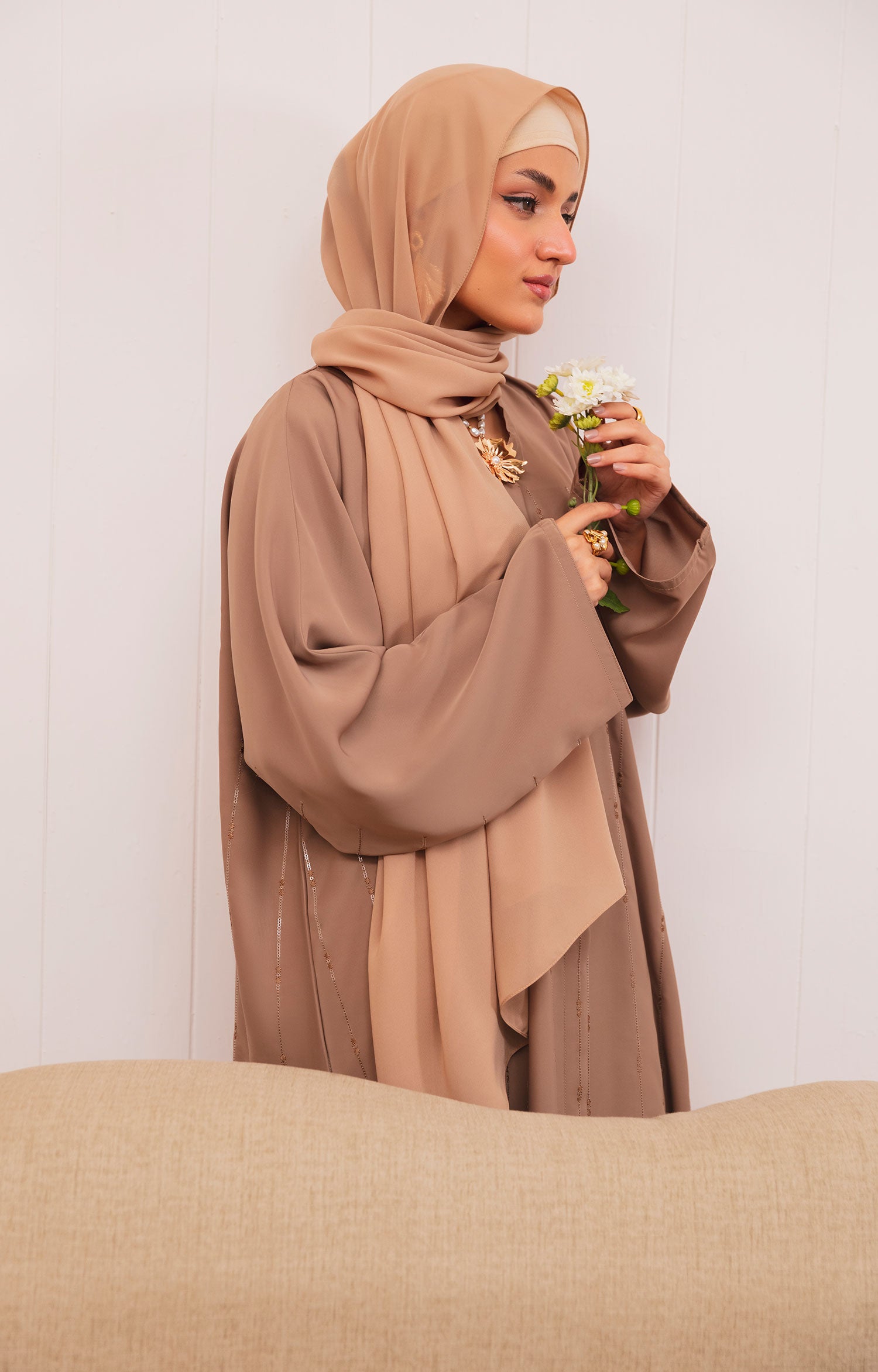 CELESTE PERLE FRONT OPEN ABAYA
