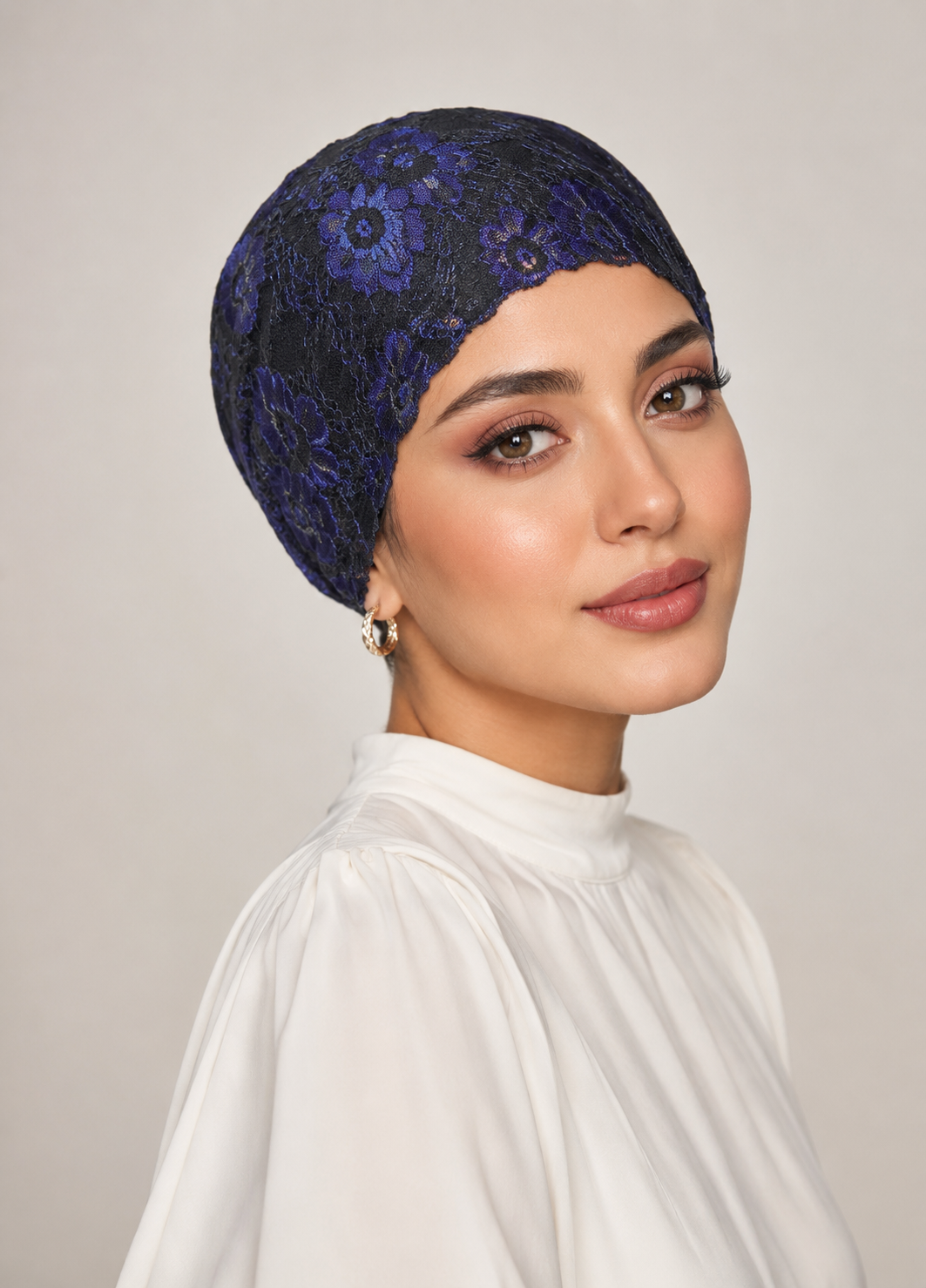 Net Tube Underscarf - Cobalt Blue