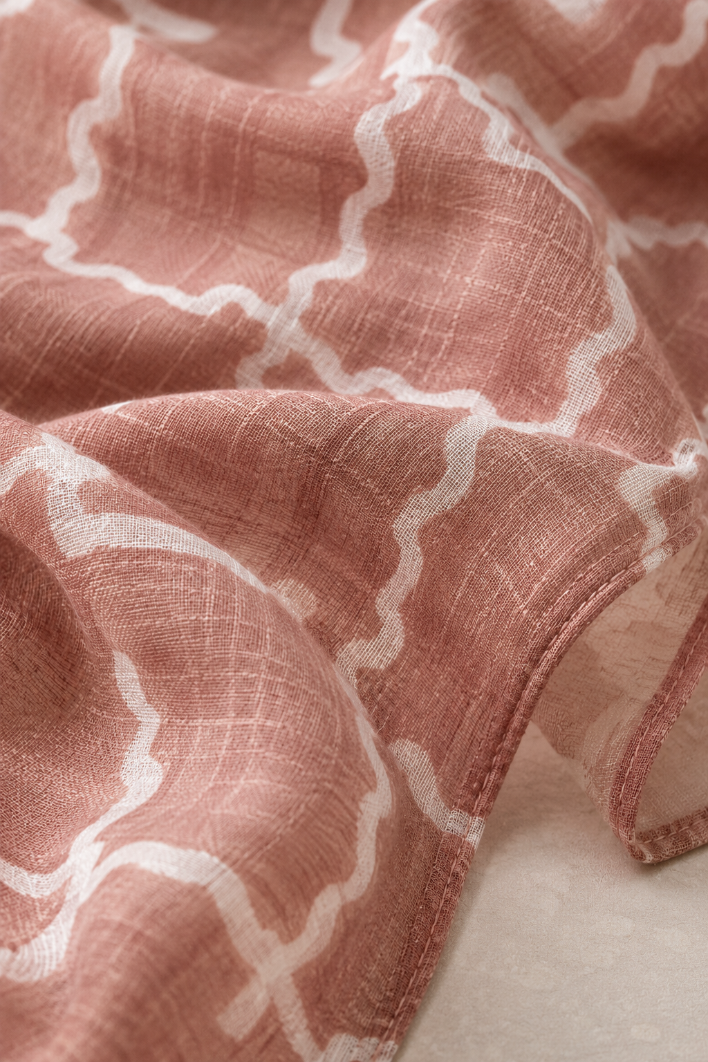 Printed Lawn Hijab - Pink