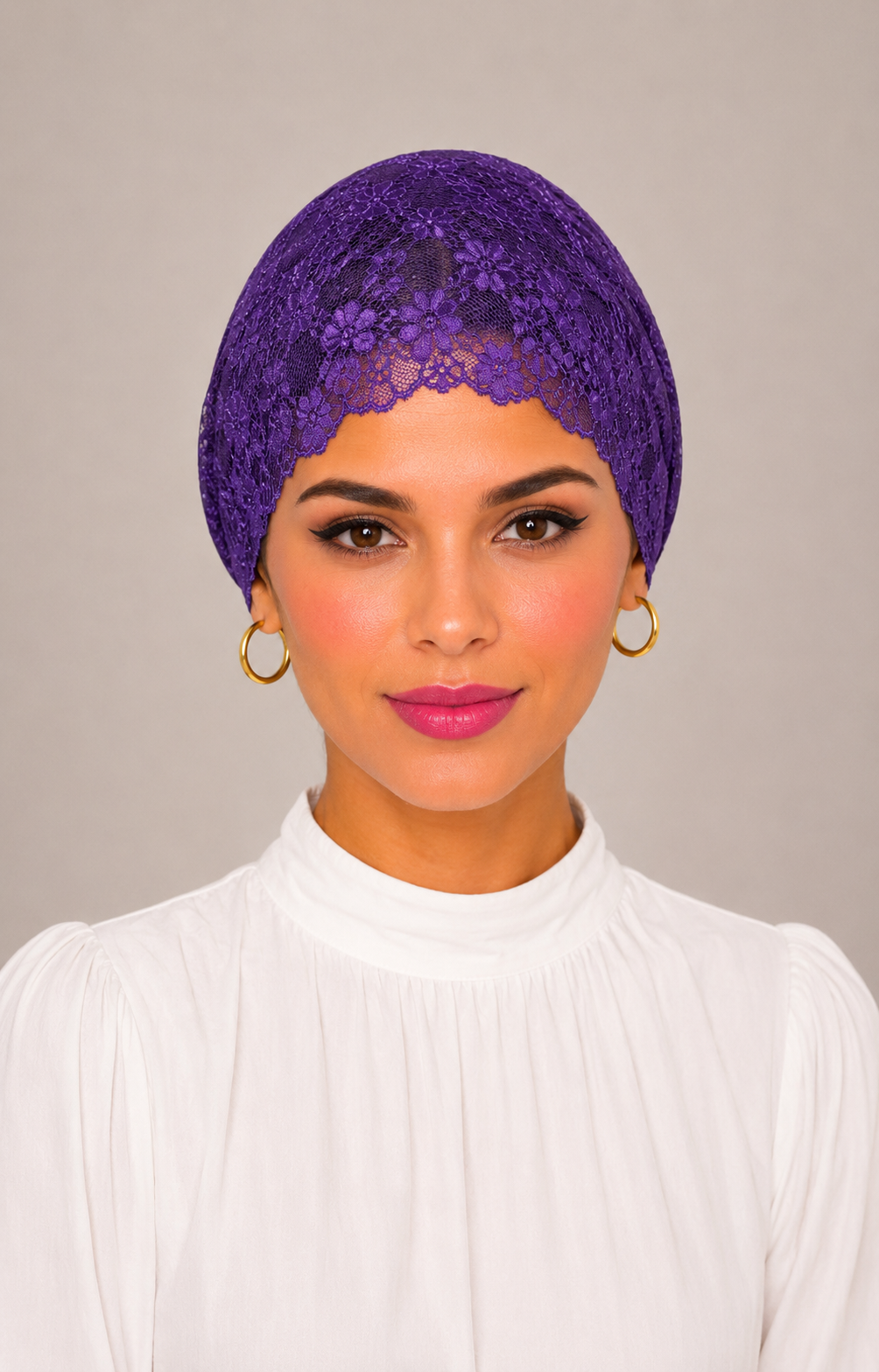 Net Tube Underscarf - Amethyst
