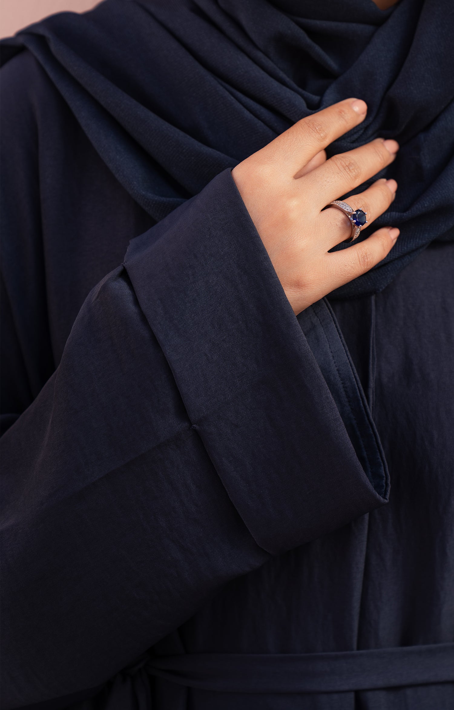 BLUE TWINE FRONT OPEN ABAYA
