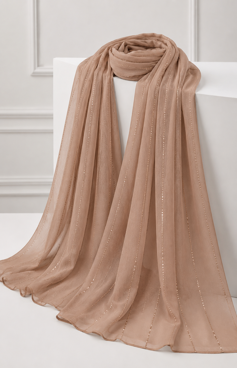 Georgette Taupe Scarf