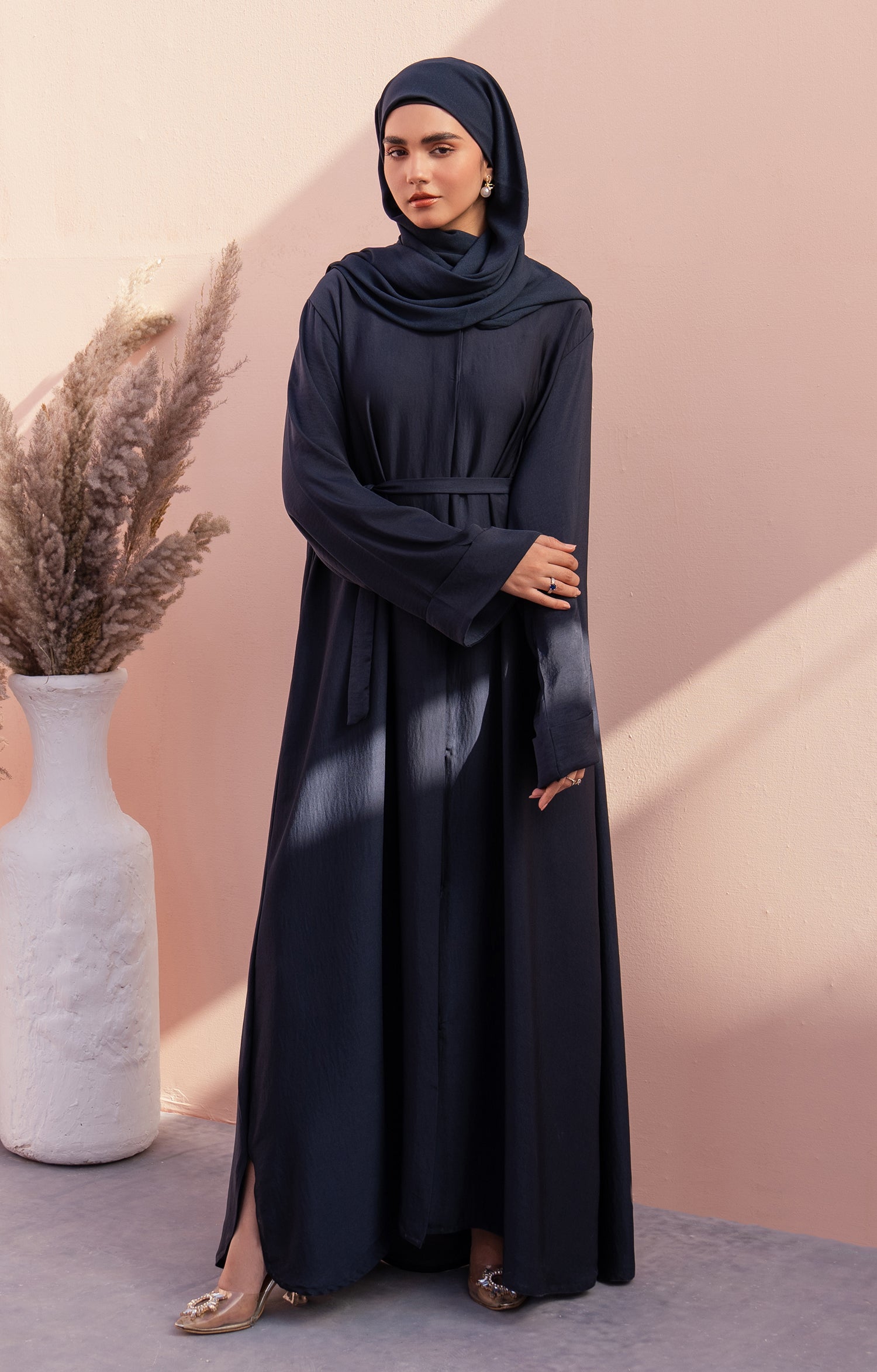 BLUE TWINE FRONT OPEN ABAYA