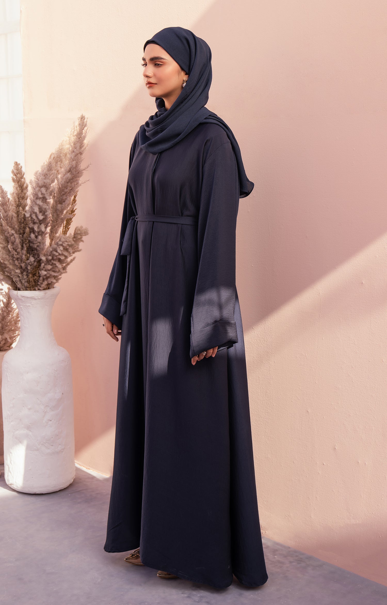 BLUE TWINE FRONT OPEN ABAYA
