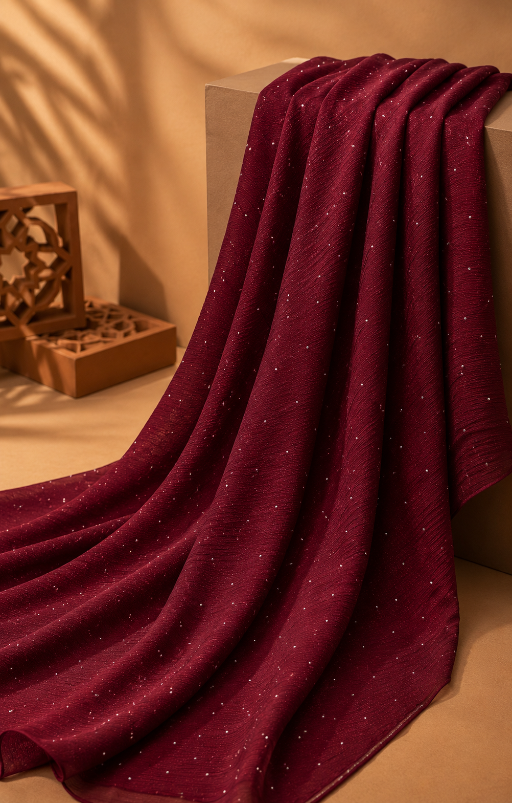 Crinkle Hijab - Maroon