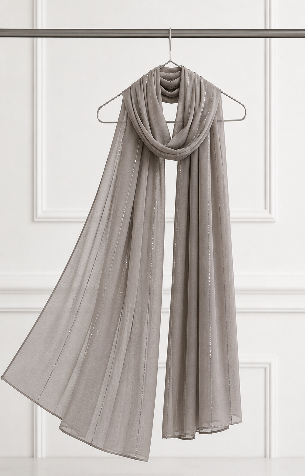 Georgette Taupe Scarf