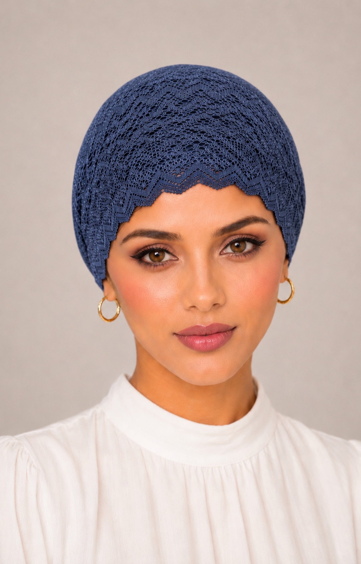 Net Tube Underscarf - Night Blue