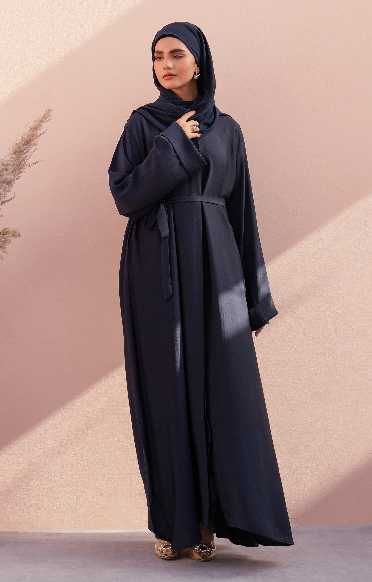 BLUE TWINE FRONT OPEN ABAYA