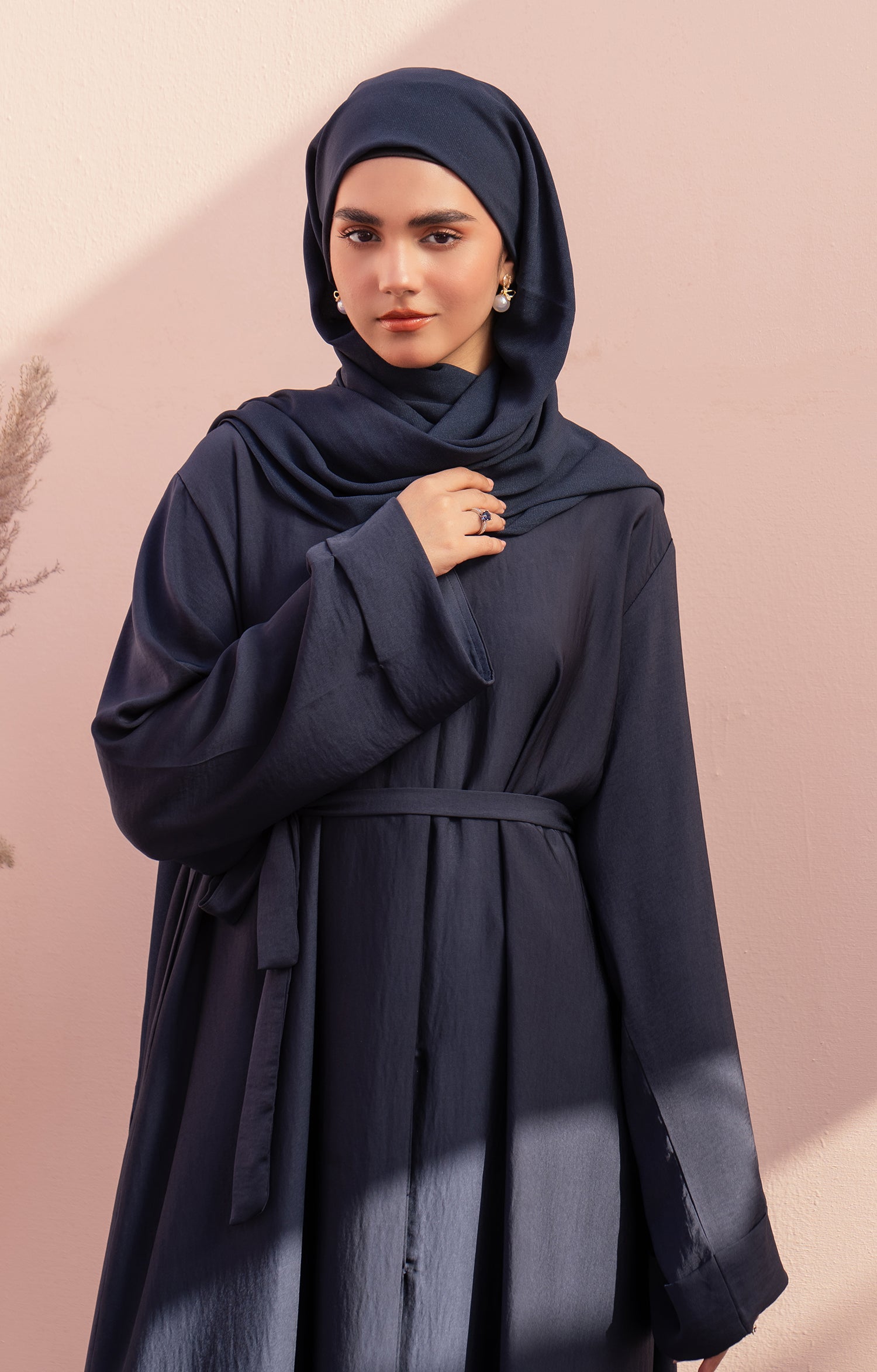 BLUE TWINE FRONT OPEN ABAYA