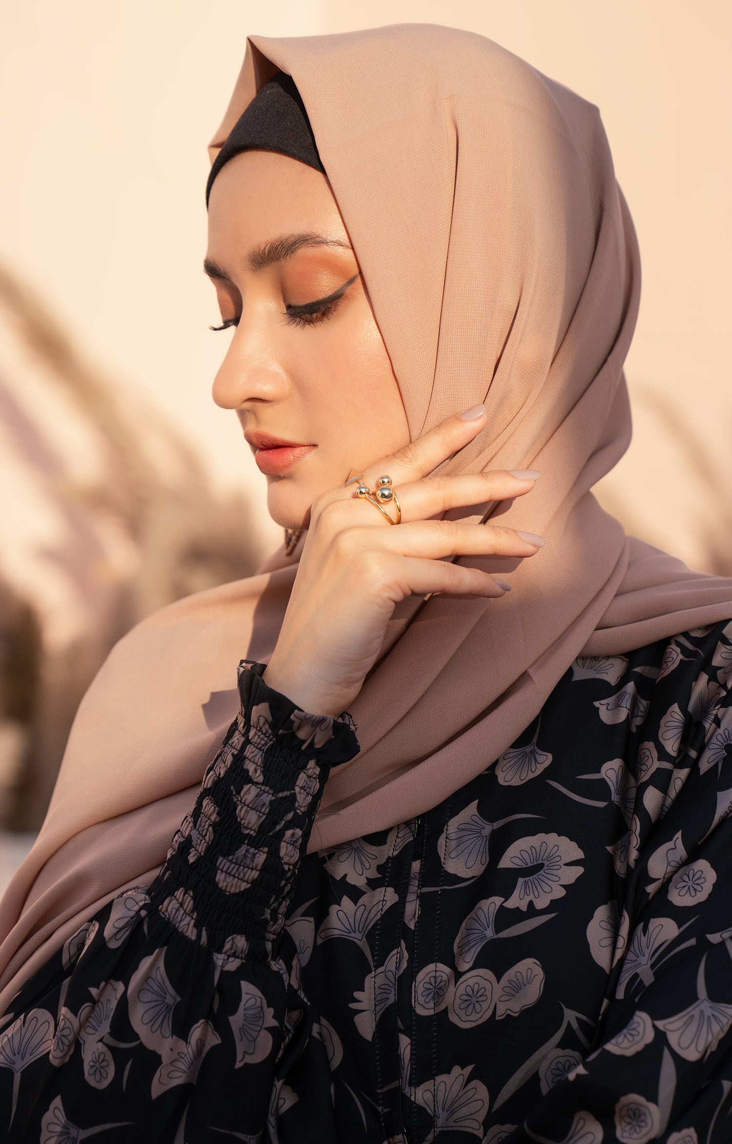 FREYA BROWN PRINTED MODEST WEAR