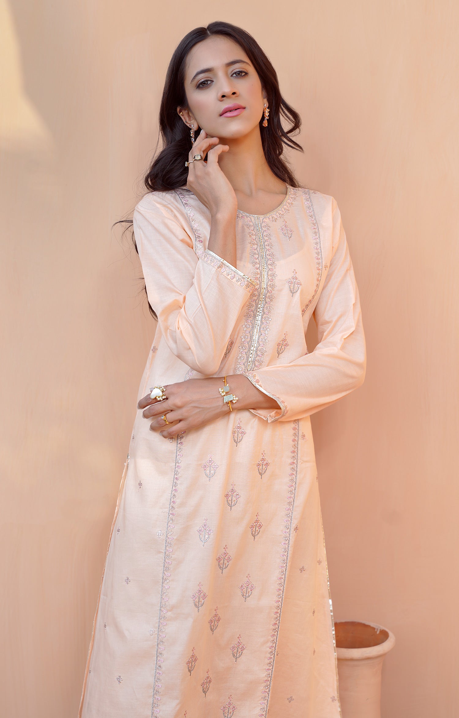 PEACH MELBA - EMBROIDERED SHIRT