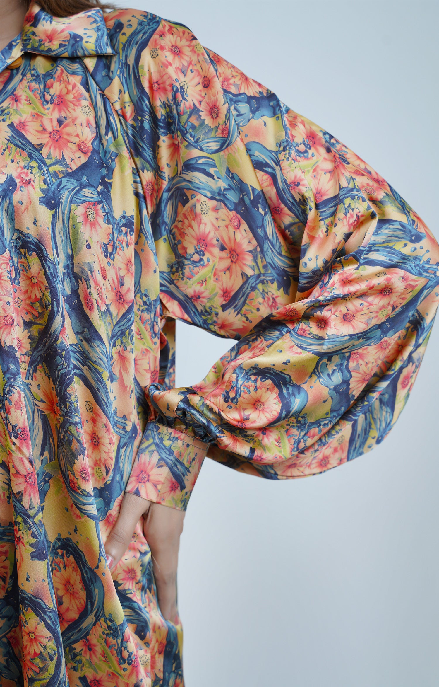 Floral Spray Long Shirt Printed