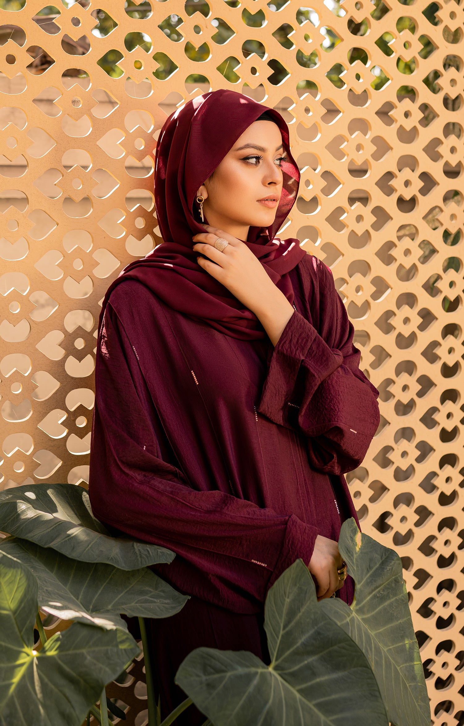 PALASH RUST FRONT OPEN ABAYA