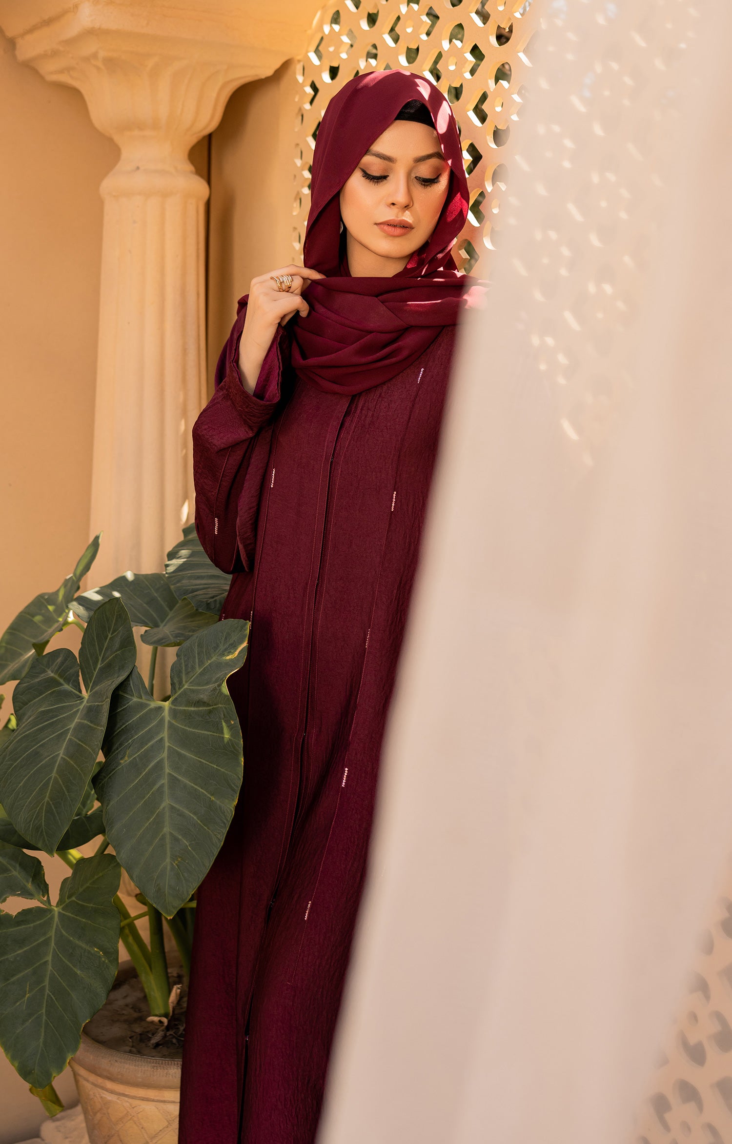 PALASH RUST FRONT OPEN ABAYA