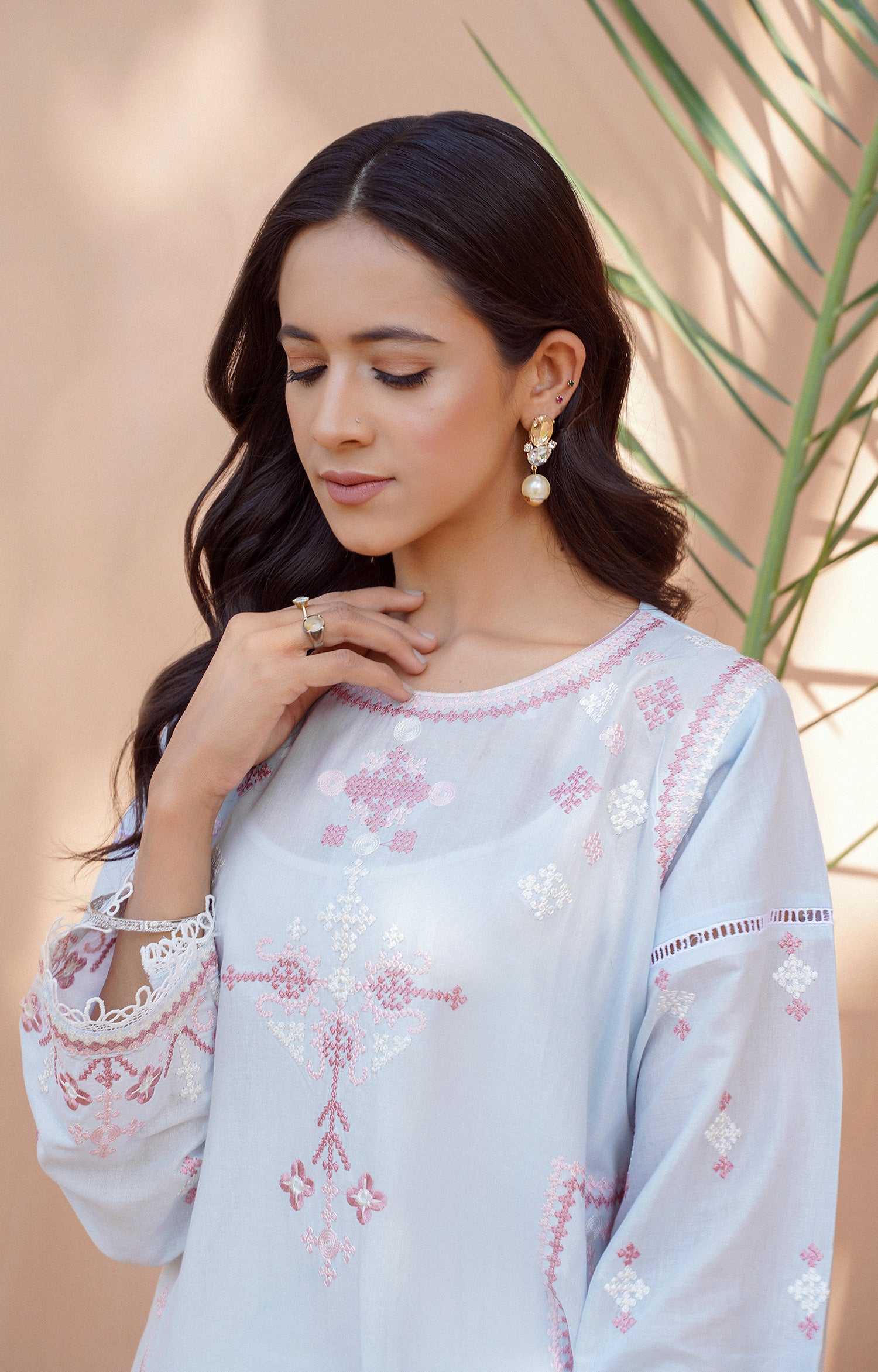 BLUE EDEN - EMBROIDERED SHIRT