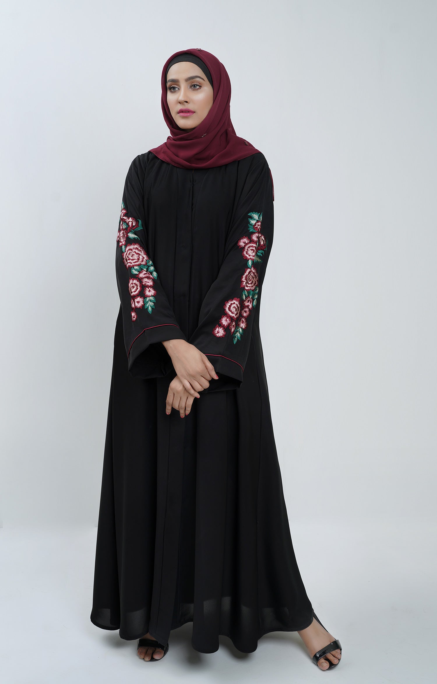 Premium Floral Embroidered Abaya