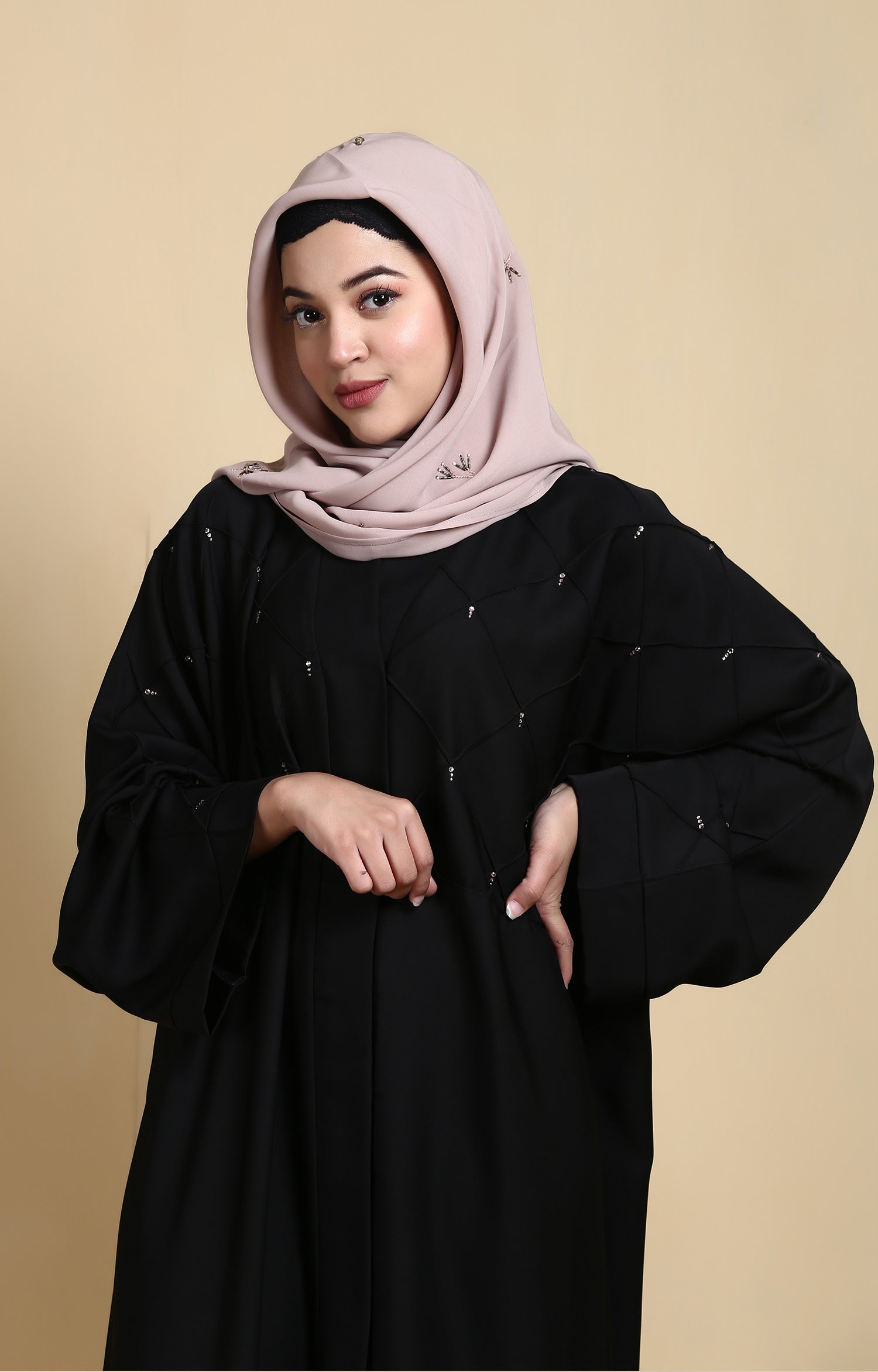 Black Mesh Abaya