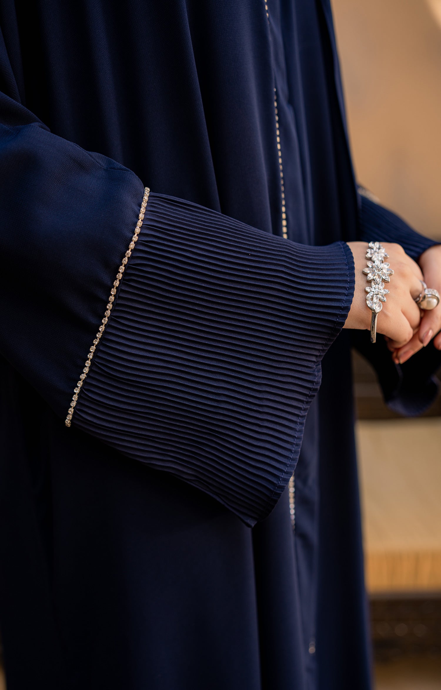 BLUE TULAS FRONT OPEN ABAYA