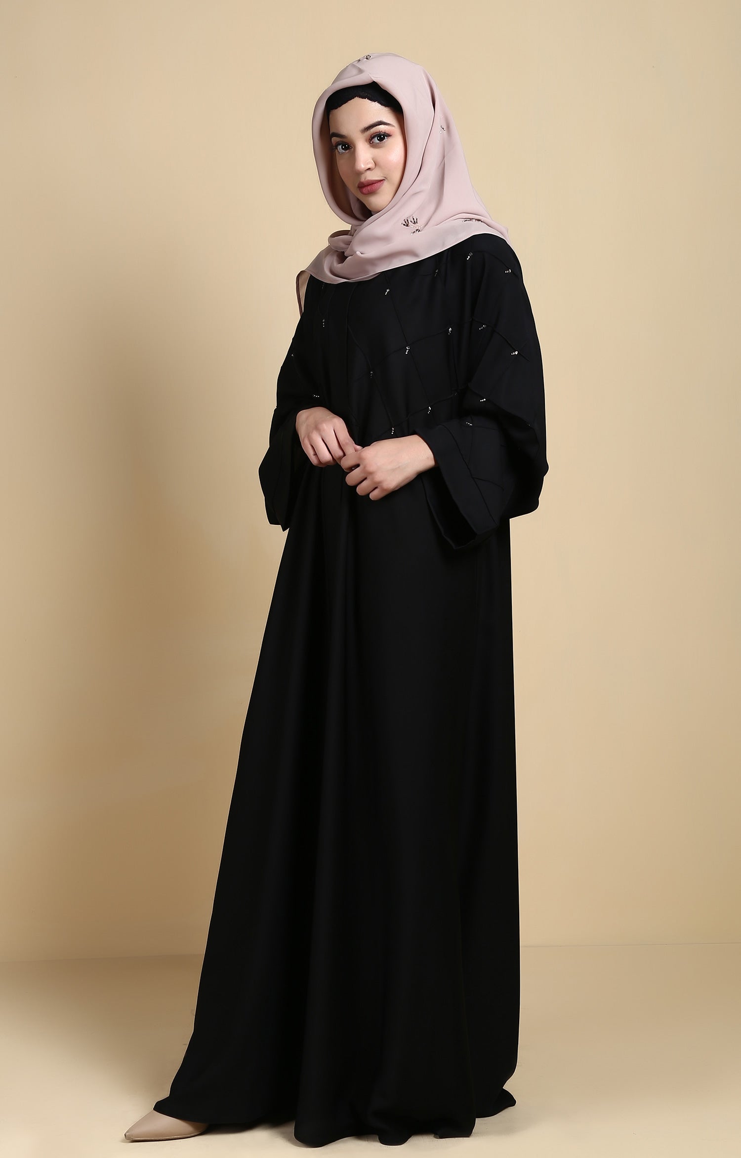 Black Mesh Abaya