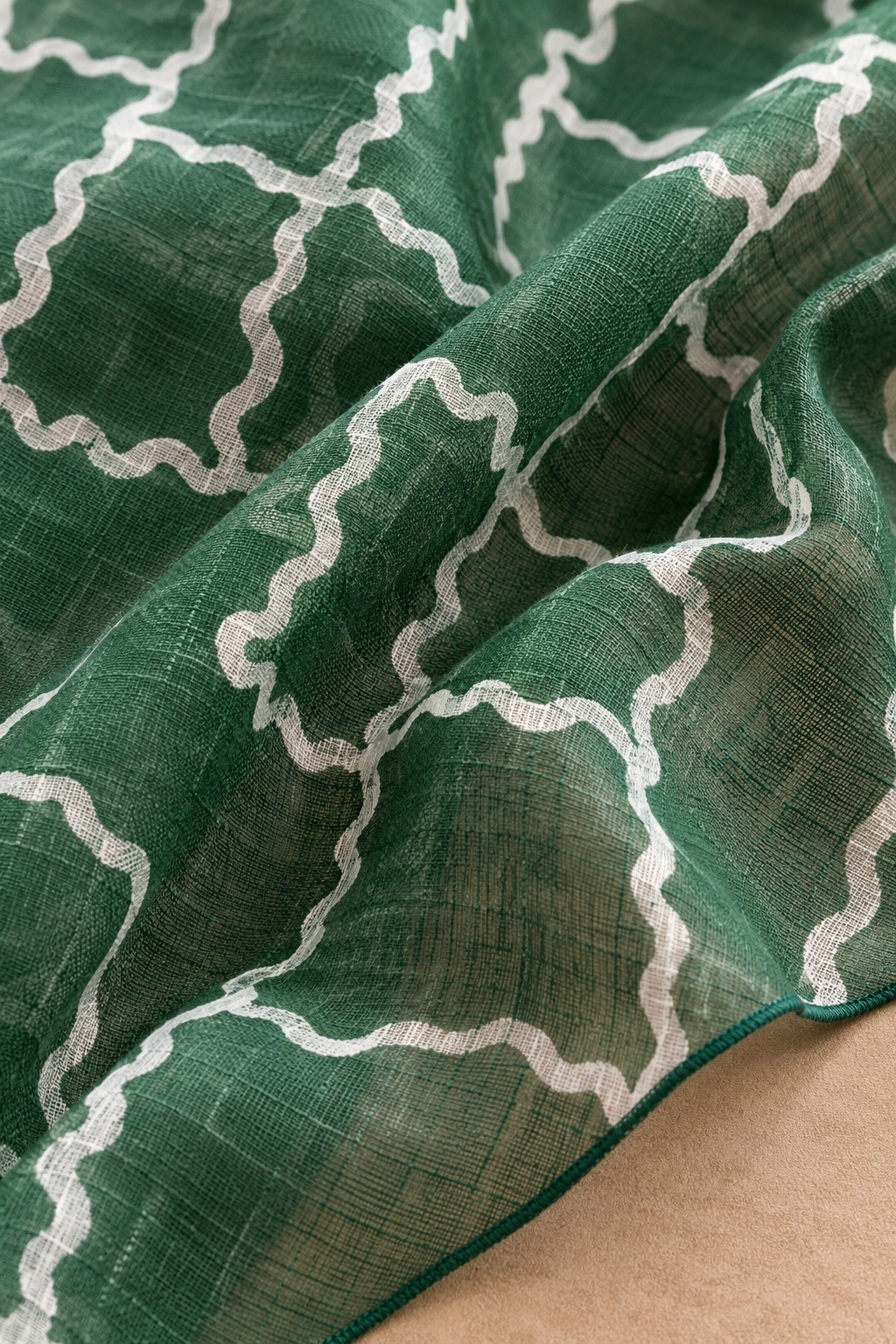 Printed Lawn Hijab - Green