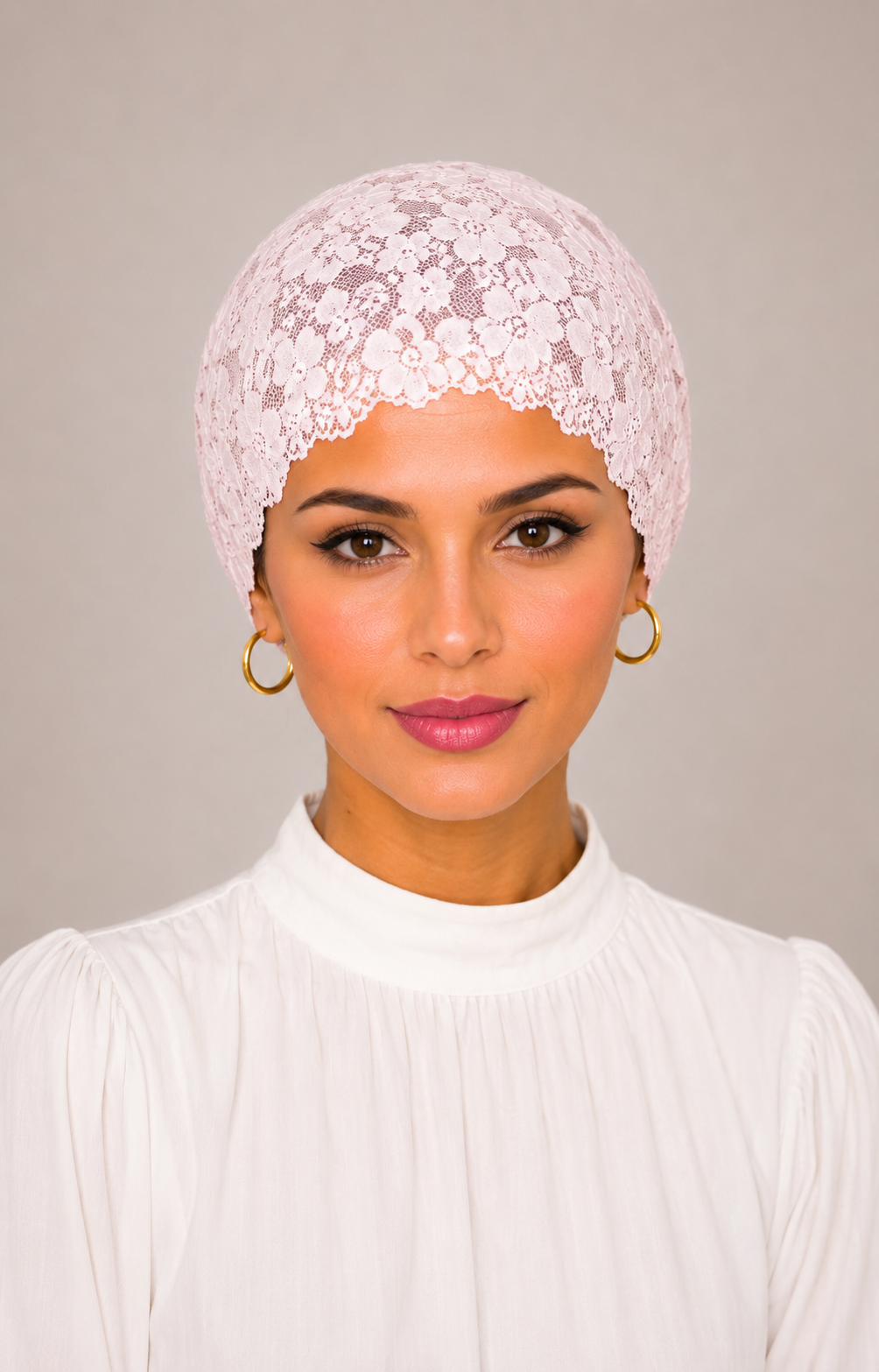 Net Tube Underscarf - Pink