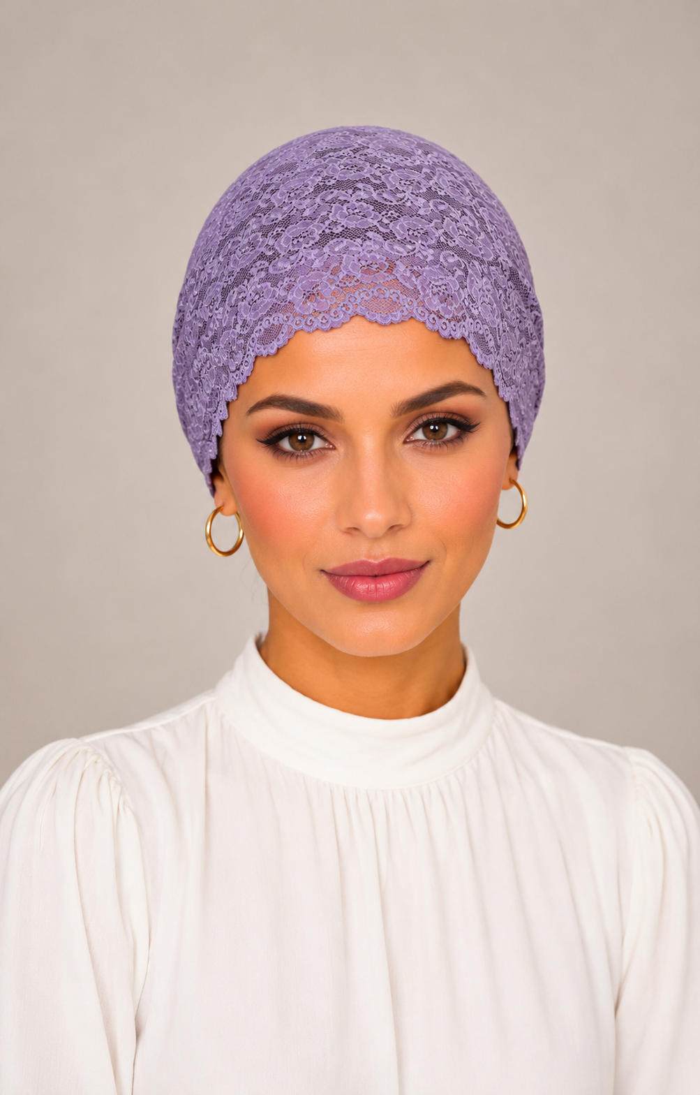 Net Tube Underscarf - Pale