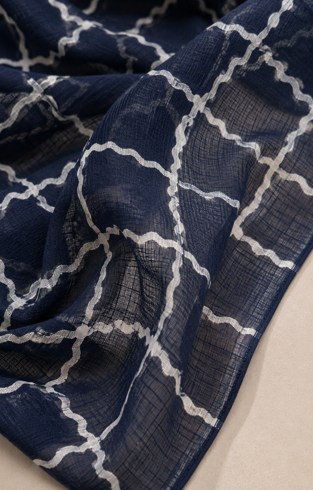 Printed Lawn Hijab - Blue