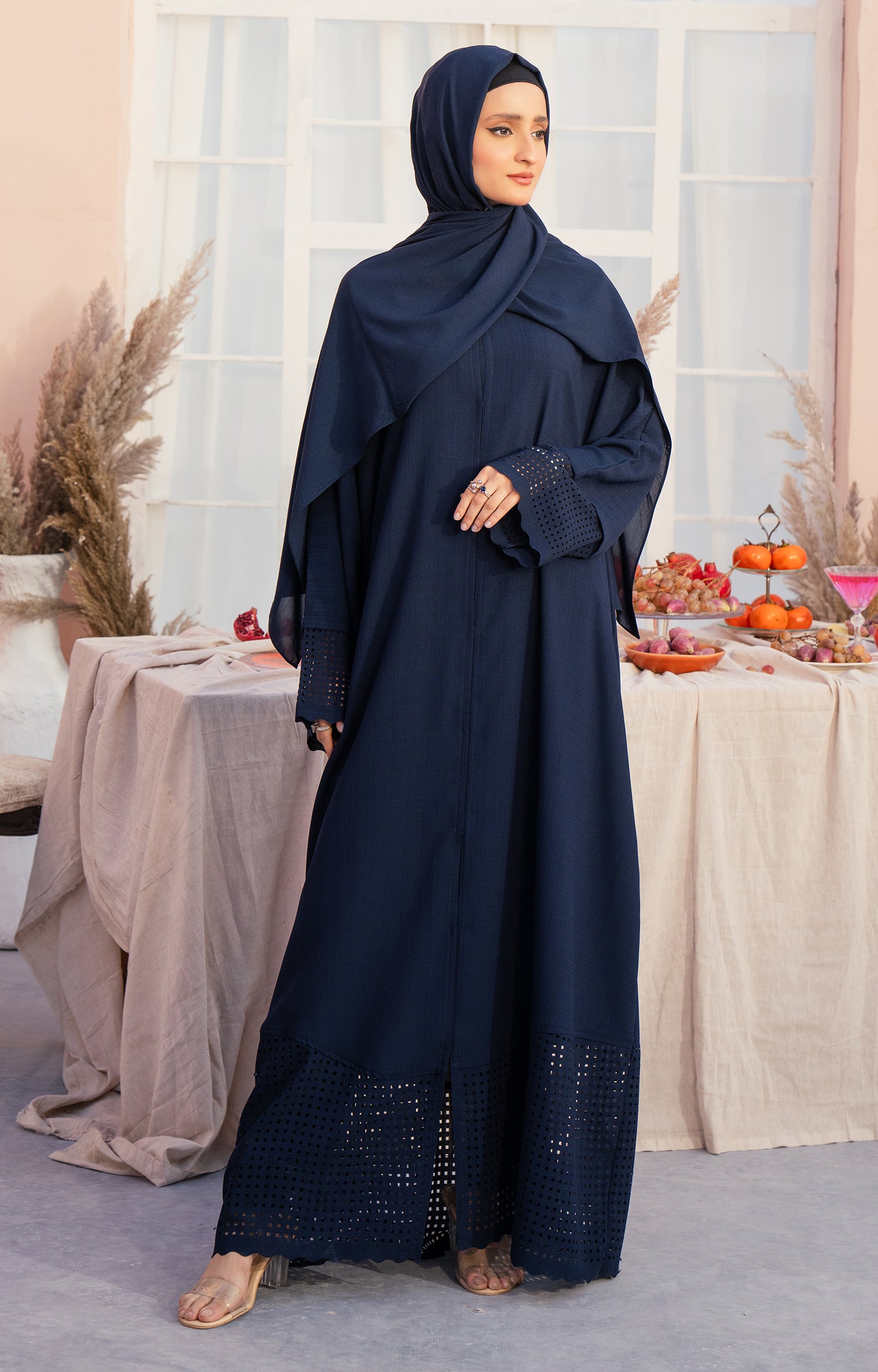 BLUE MUSE FRONT OPEN ABAYA