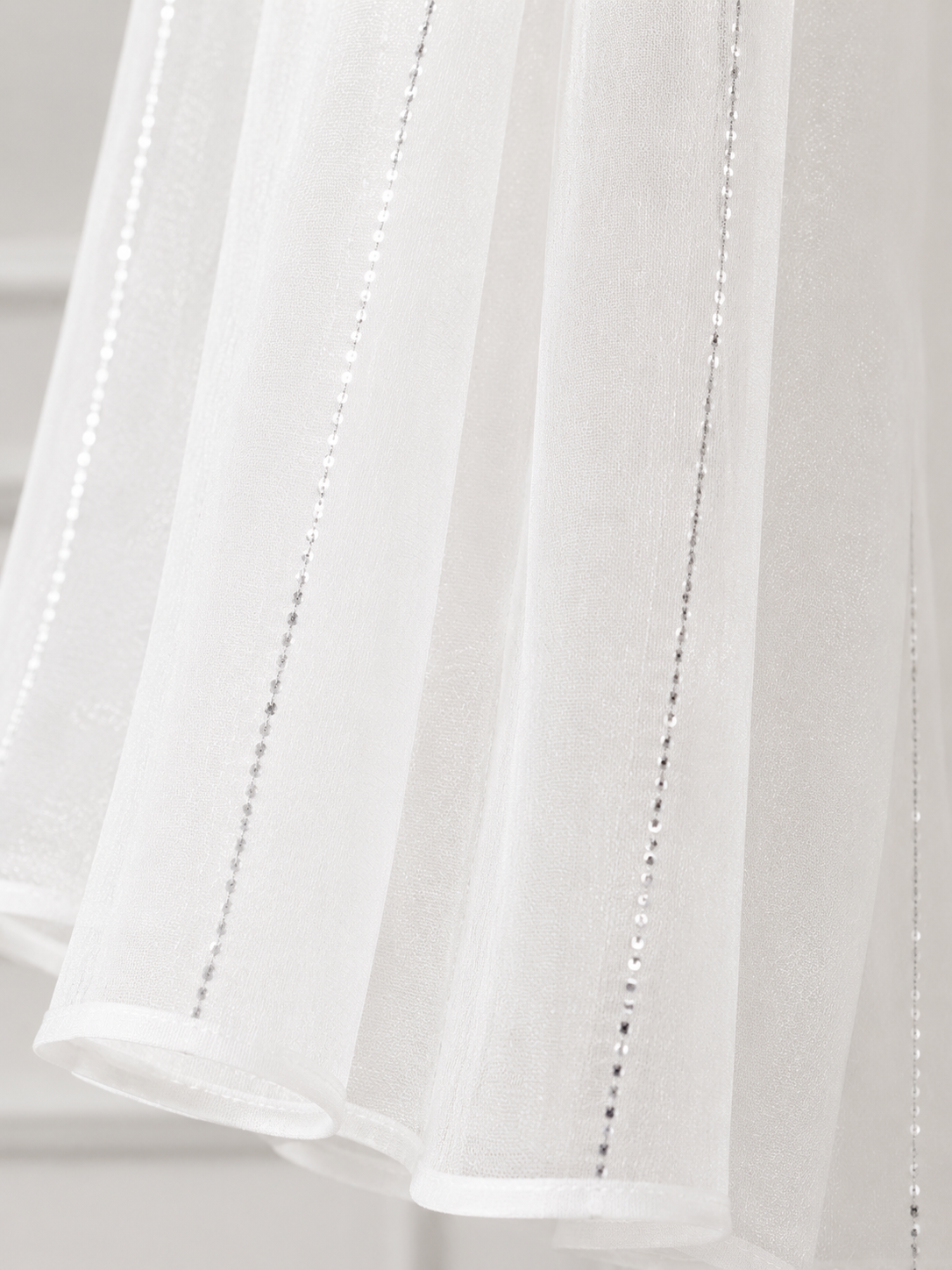 Georgette Pearl White Scarf