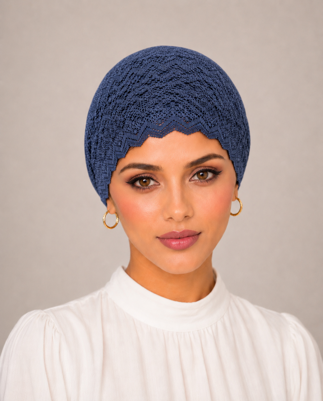 Net Tube Underscarf - Night Blue