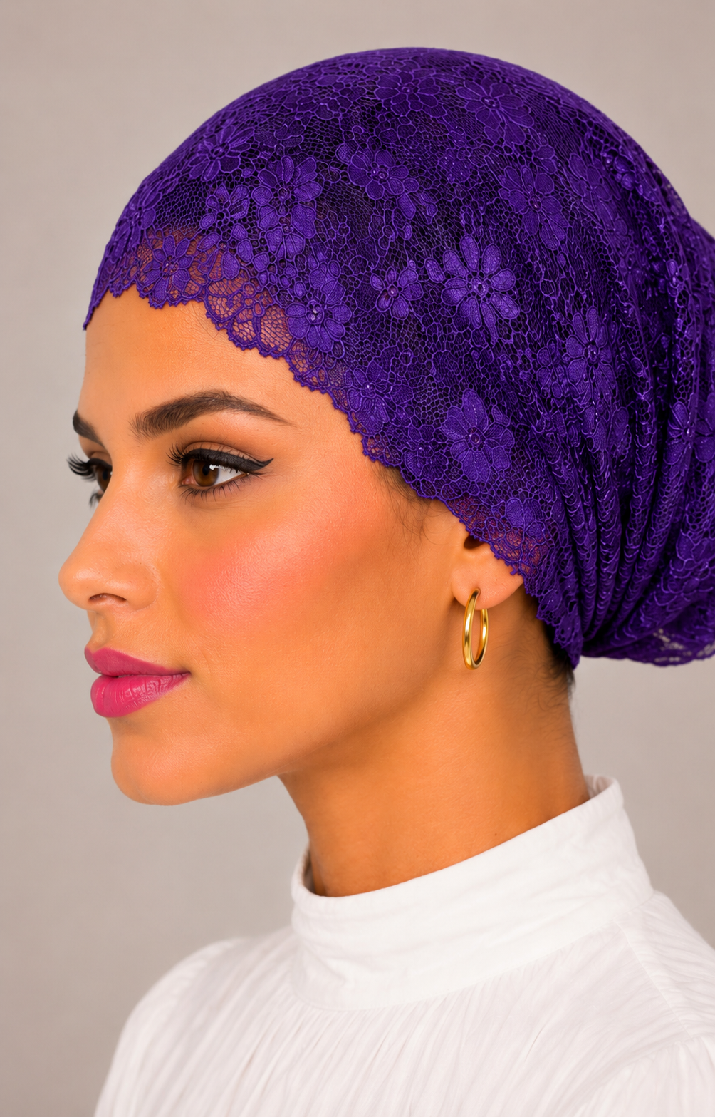 Net Tube Underscarf - Amethyst