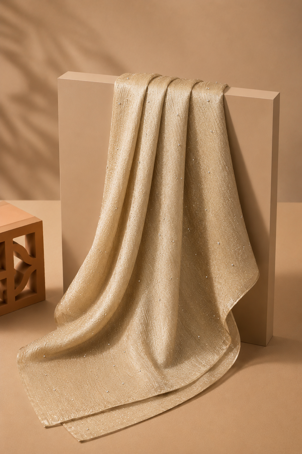 Crinkle Hijab - Beige Gold