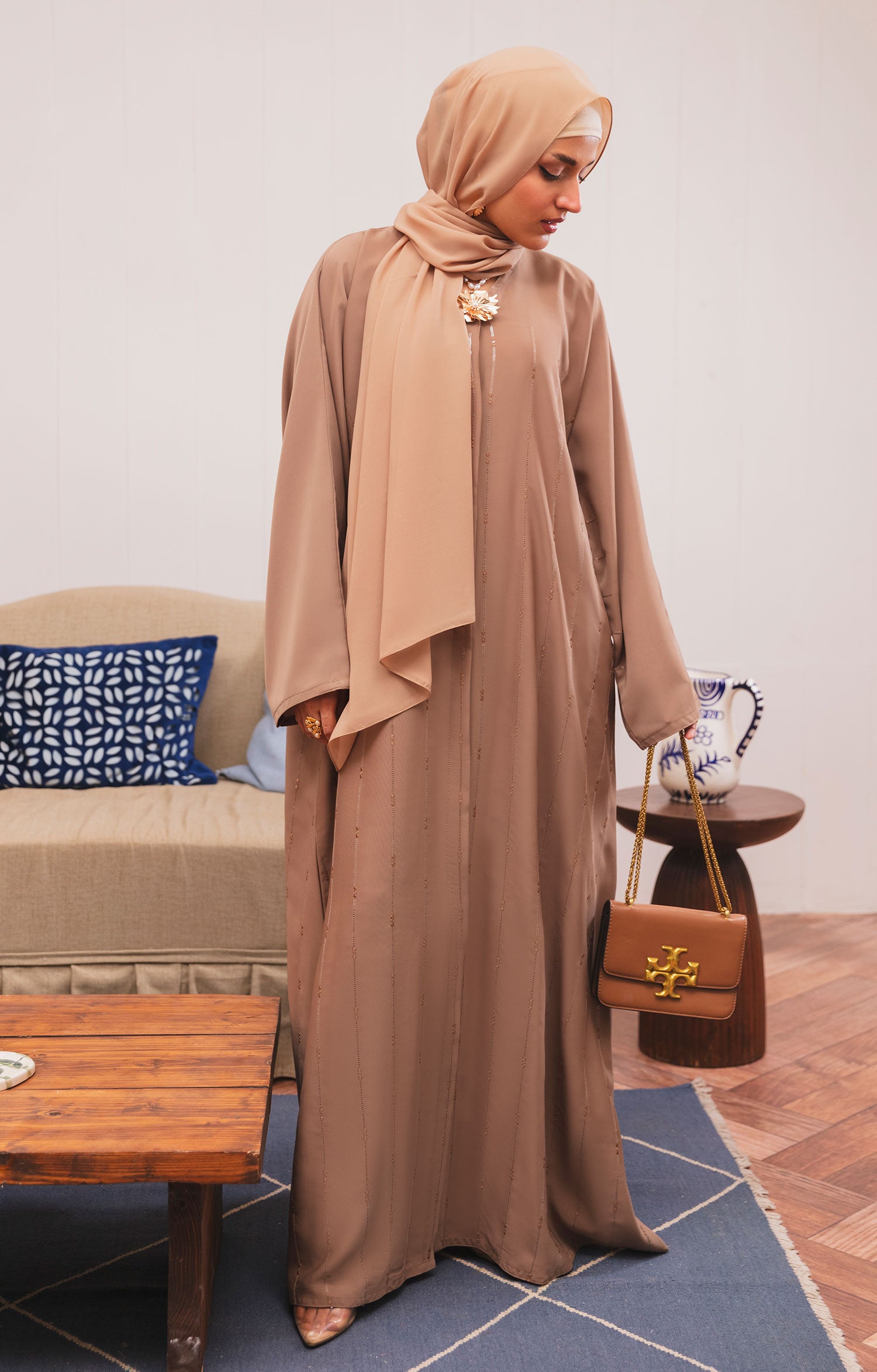 CELESTE PERLE FRONT OPEN ABAYA