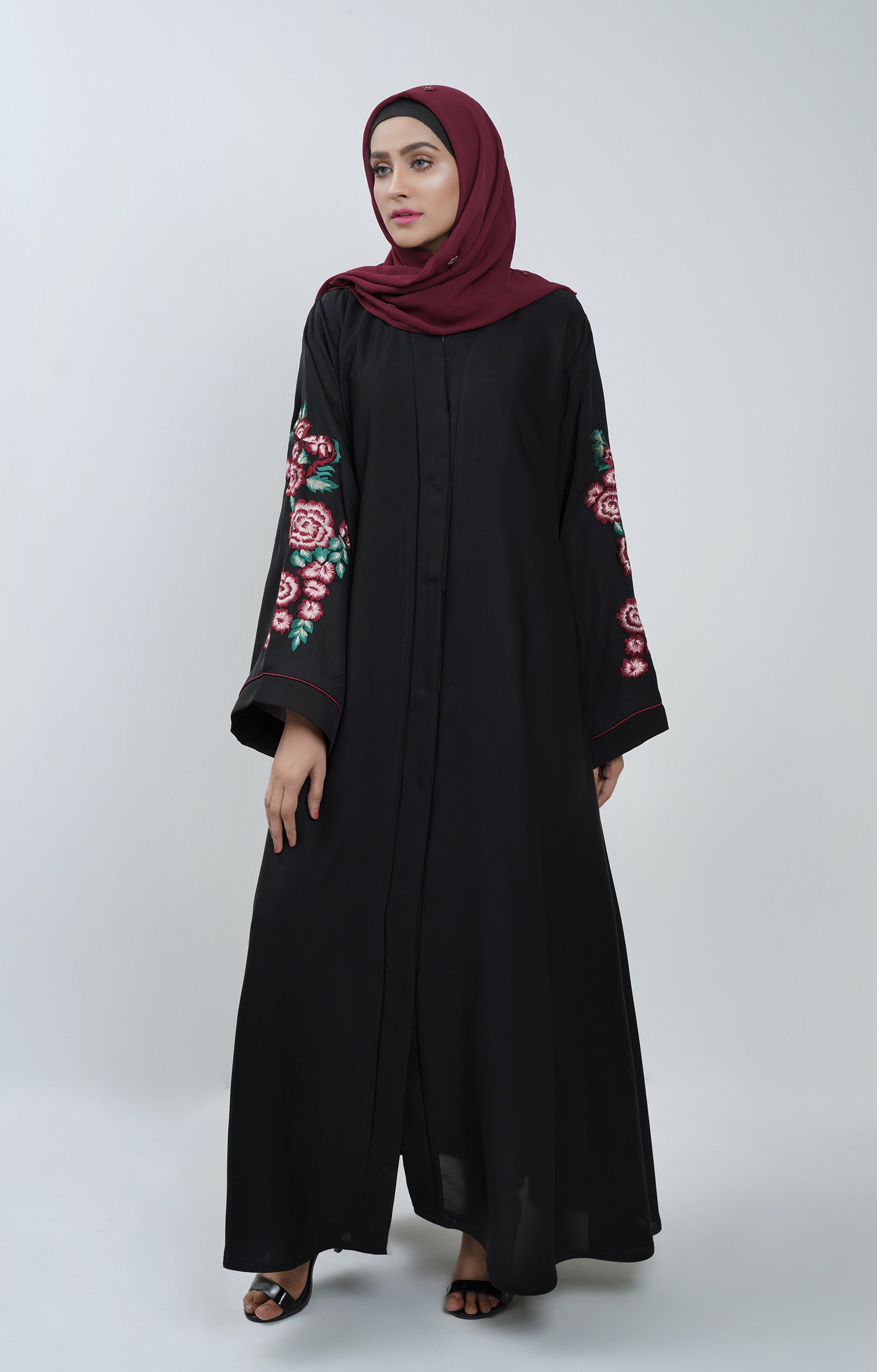 Premium Floral Embroidered Abaya
